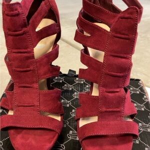 Elegant Burgundy Strappy Heels